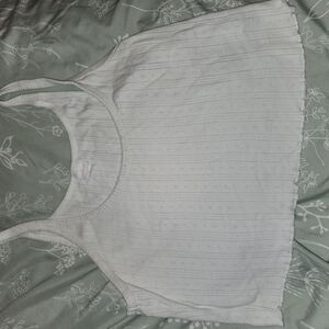 White Cropped Tank Top